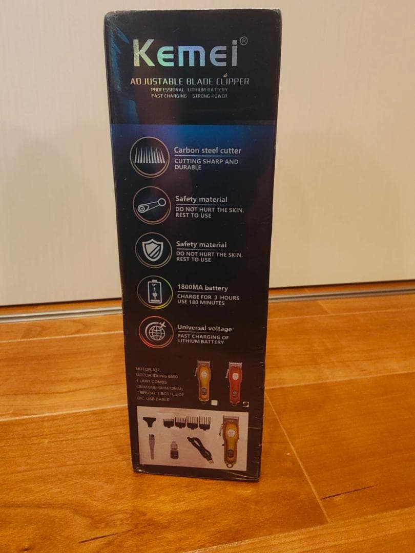 Kemei ヘアクリッパー イエローゴールド　USB充電式