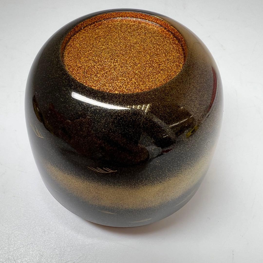 北村宗辰作　松蒔絵　内梨地　棗　高さ7.2/直径7cm 東K8-0329☆2F