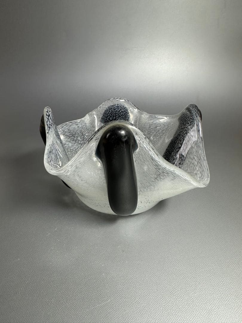 白吹雪紋様　ガラス　鉢　花入れ　大正ロマン　美品