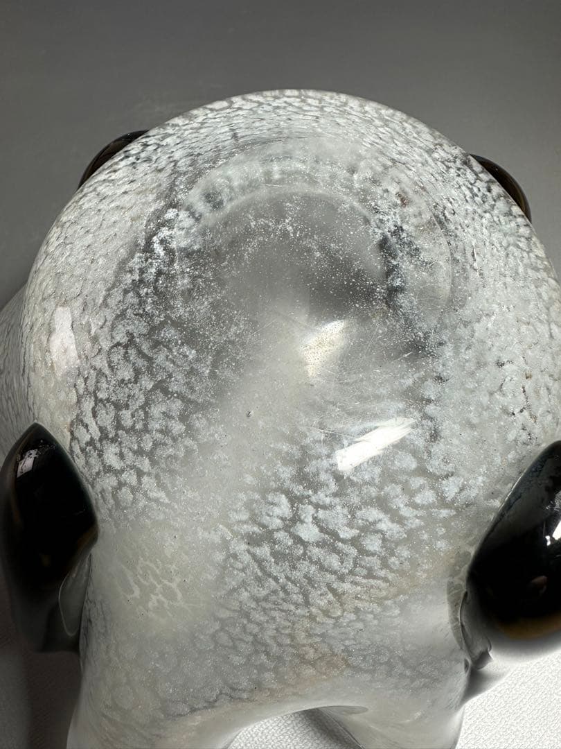白吹雪紋様　ガラス　鉢　花入れ　大正ロマン　美品