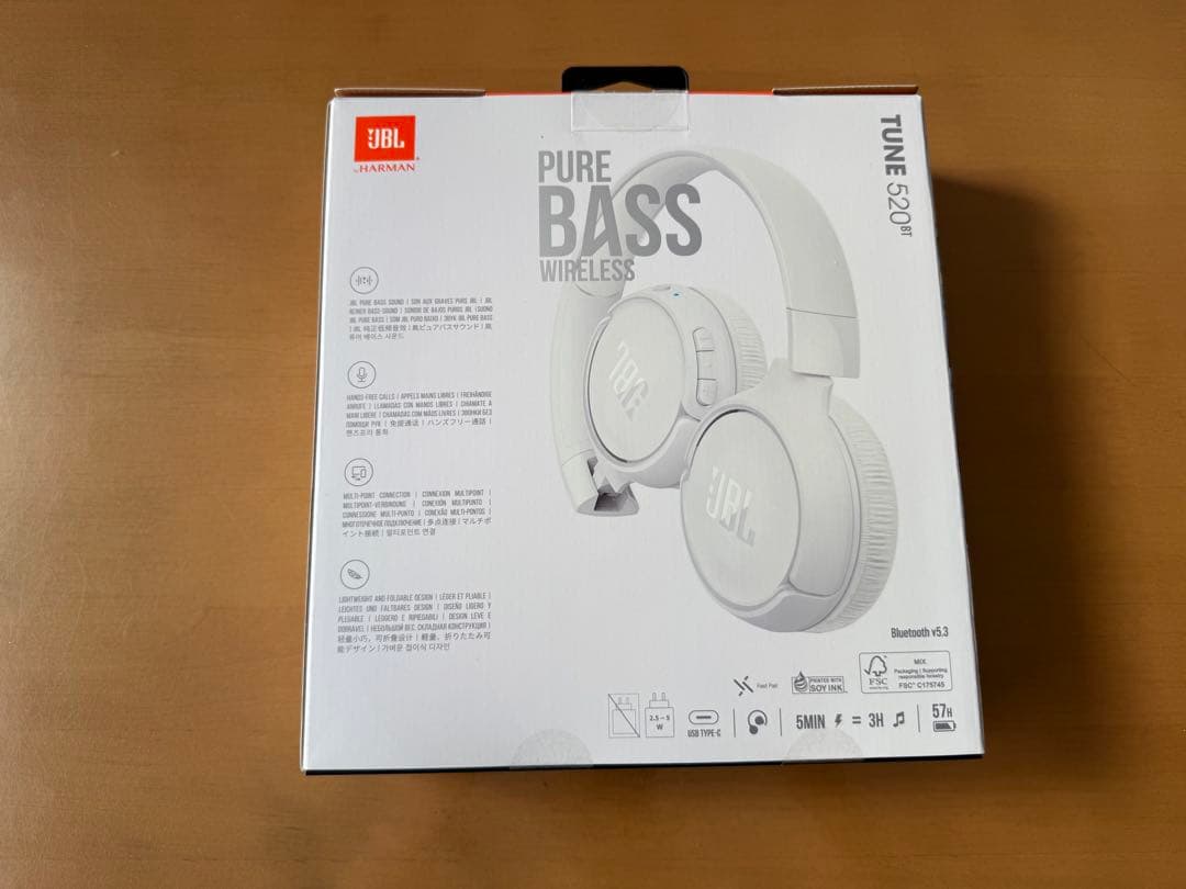 JBL TUNE 520BT ワイヤレスヘッドホン