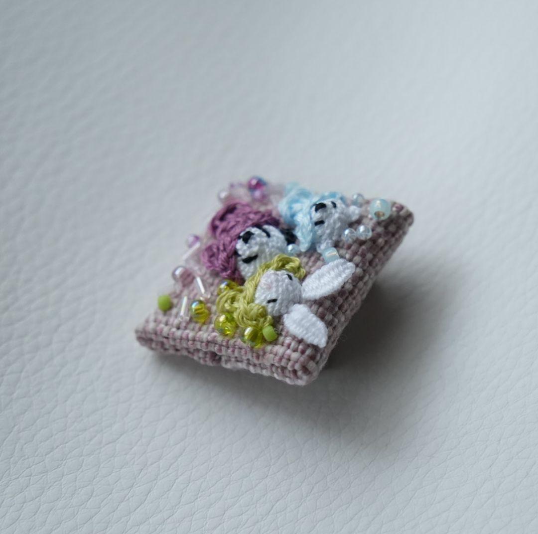 ぱんださん ❉ くまさん ❉ うさぎさんの刺繍ブローチ ハンドメイド