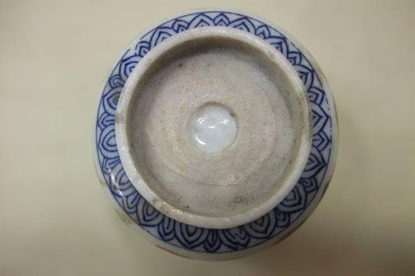 伊万里 蔵出 初 蕎麦チョコ 8客 明治期 染付 色絵 窓絵 骨董