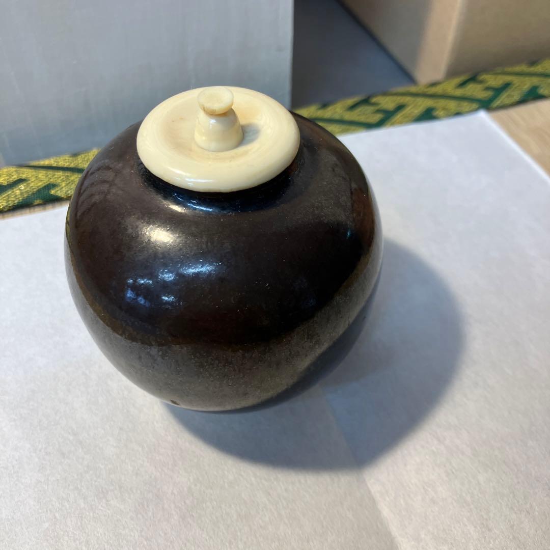 骨董品　茶道具　茄子茶入　自作桐箱　紙箱　S2456TI