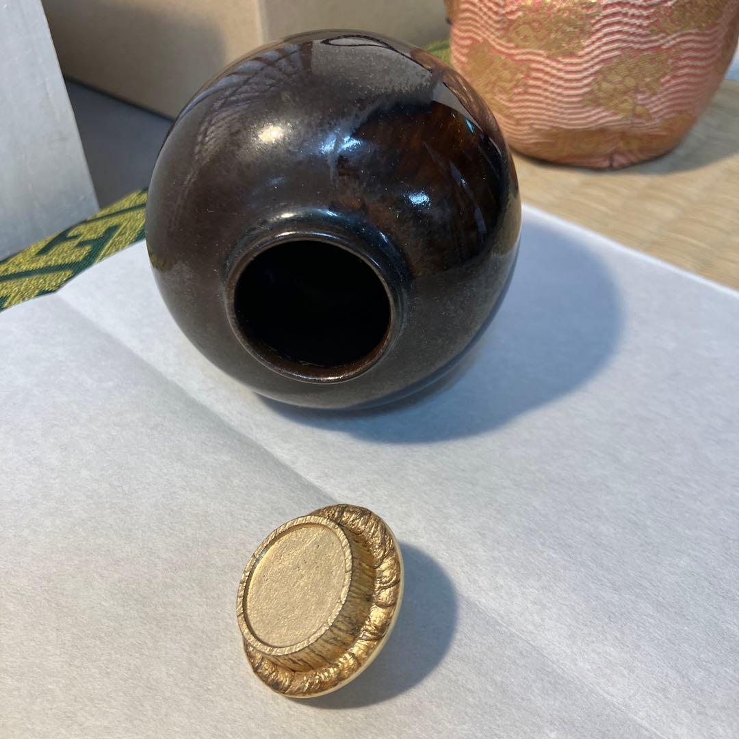 骨董品　茶道具　茄子茶入　自作桐箱　紙箱　S2456TI