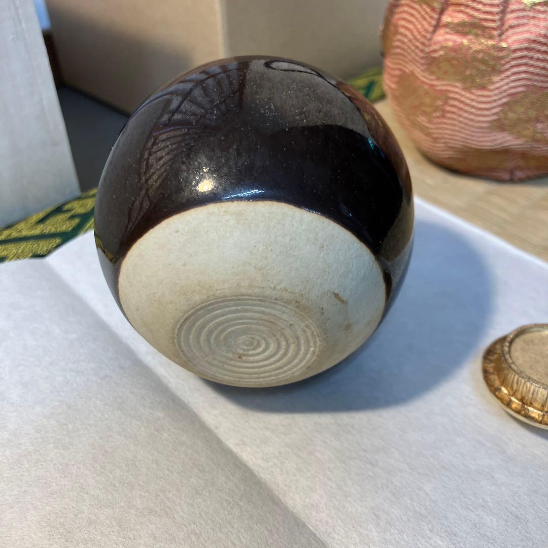 骨董品　茶道具　茄子茶入　自作桐箱　紙箱　S2456TI