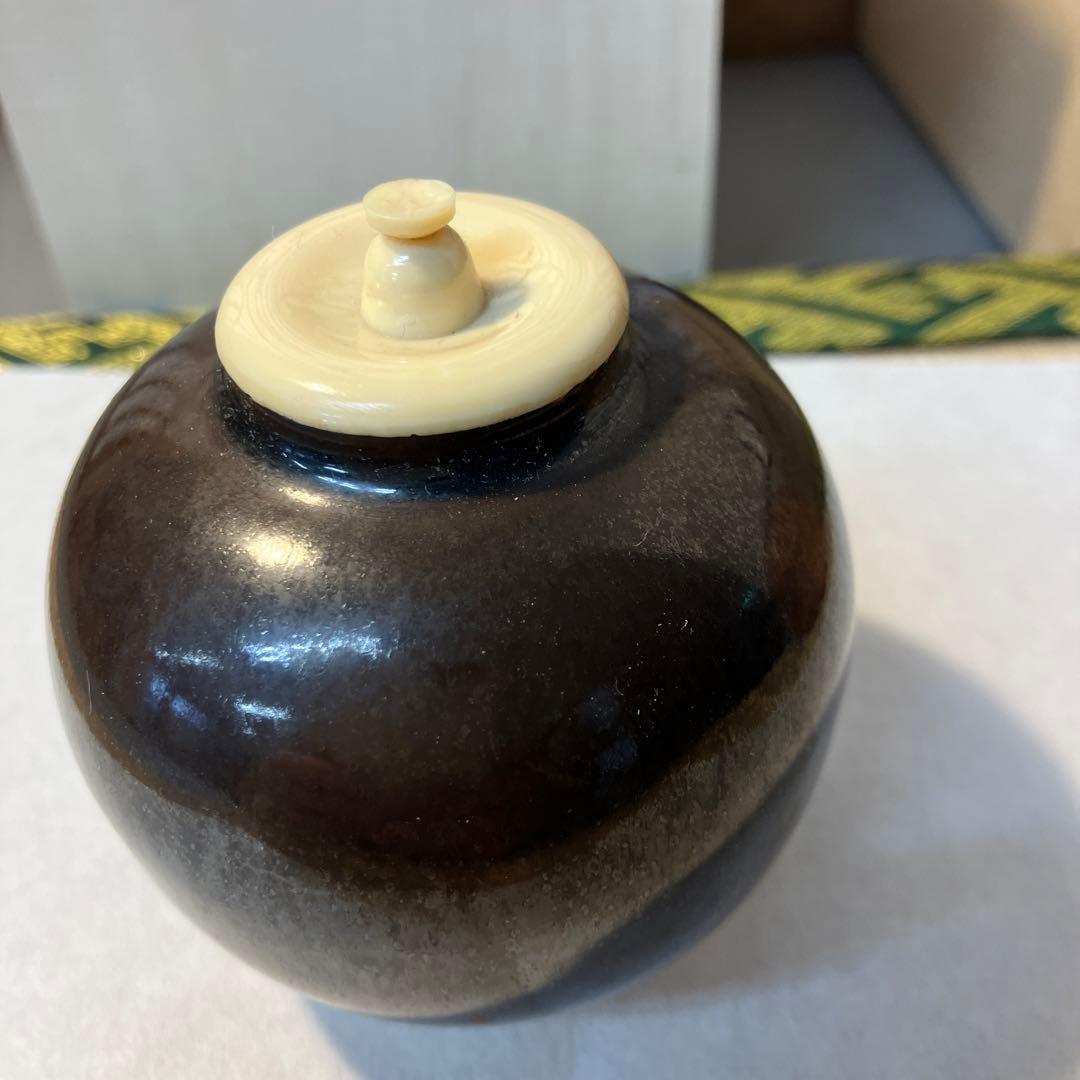 骨董品　茶道具　茄子茶入　自作桐箱　紙箱　S2456TI