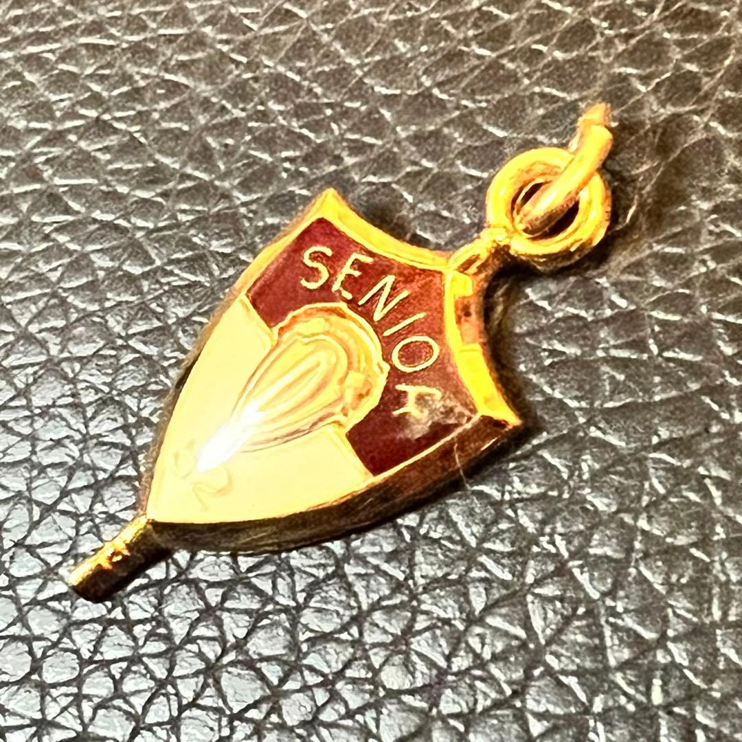 1982カレッジリング大学ネックレストップ社章ピンズ40sバッジ金ゴールド