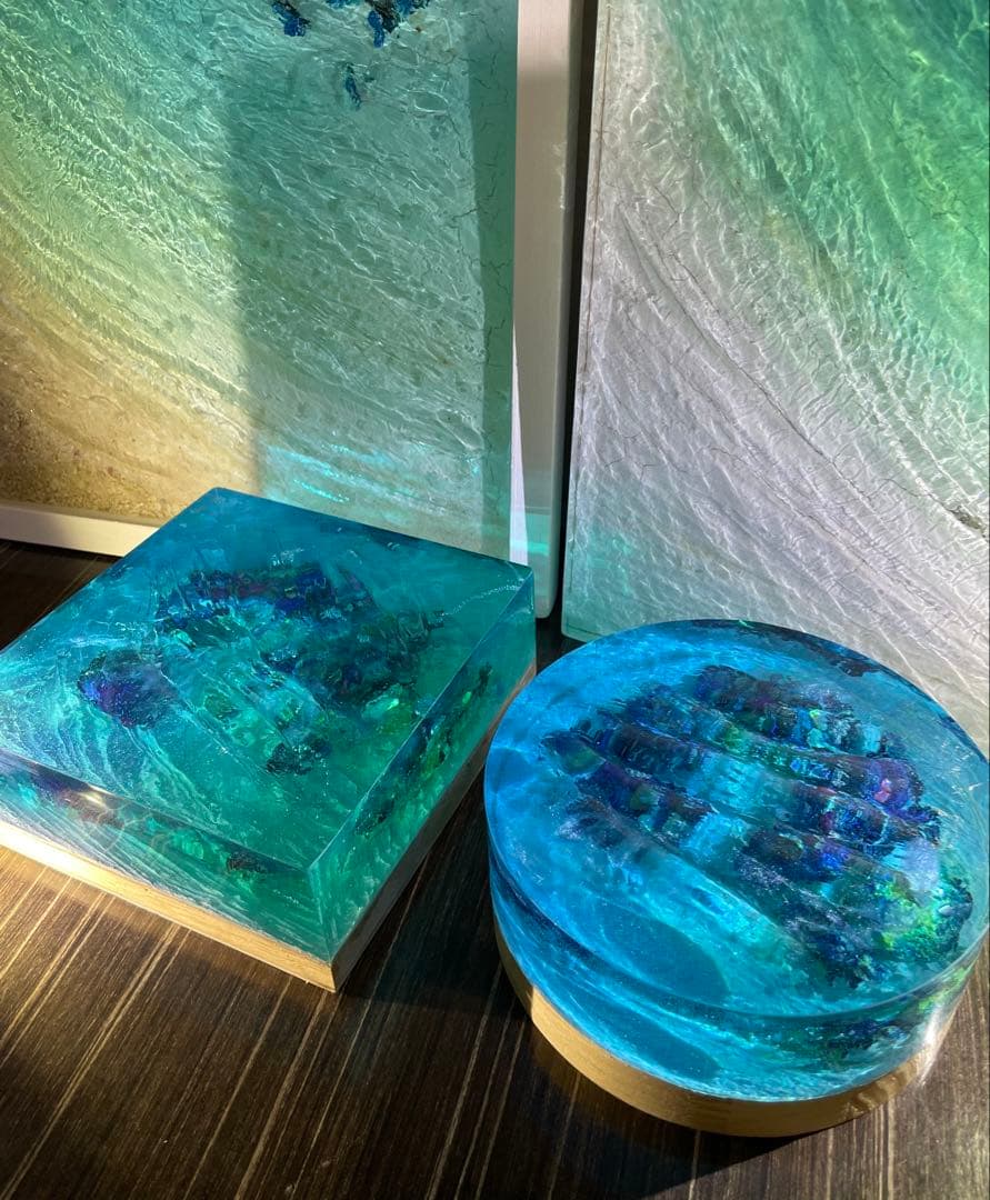 UMIKA技法 海を閉じ込めた立体オーシャンレジンアート海を覗くような珊瑚礁