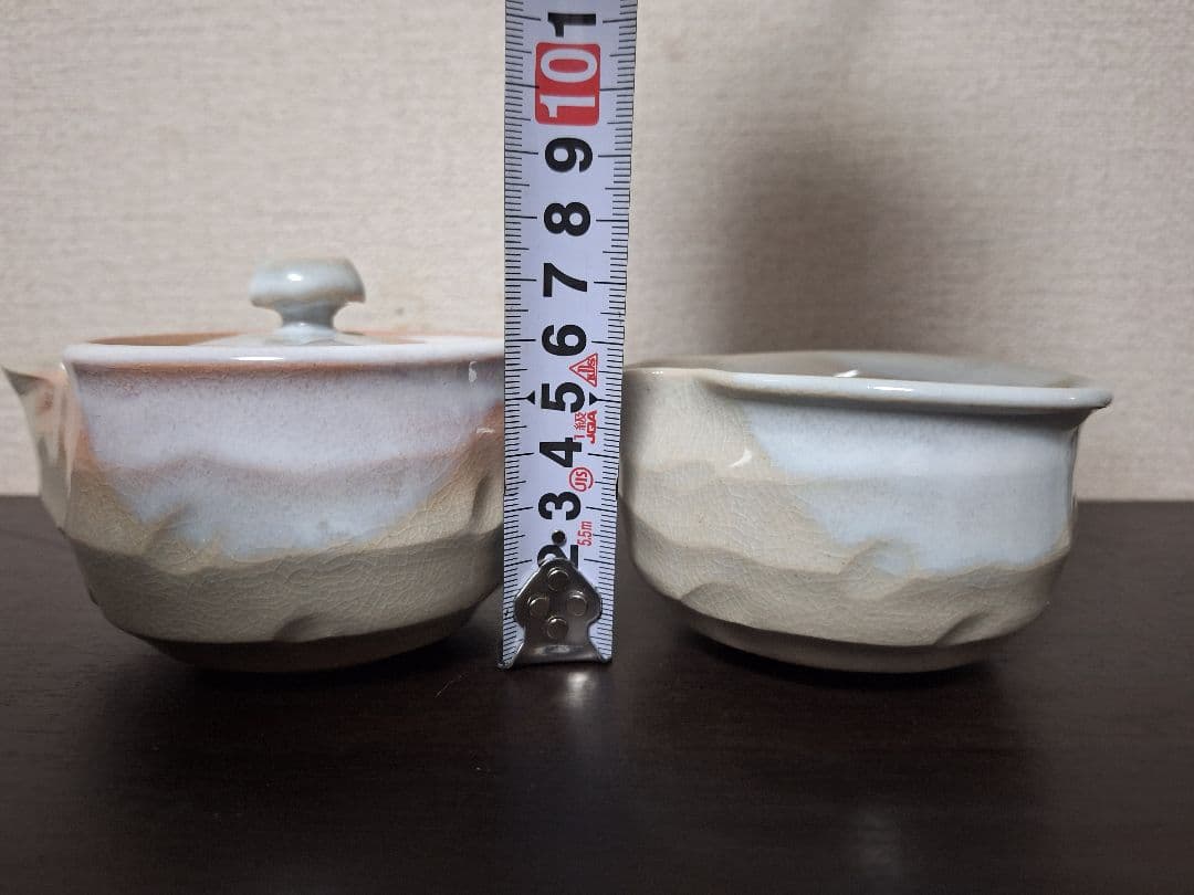 新品　未使用　萩焼　天龍窯　煎茶器 急須 湯冷まし　茶杯　6　茶器　番茶器