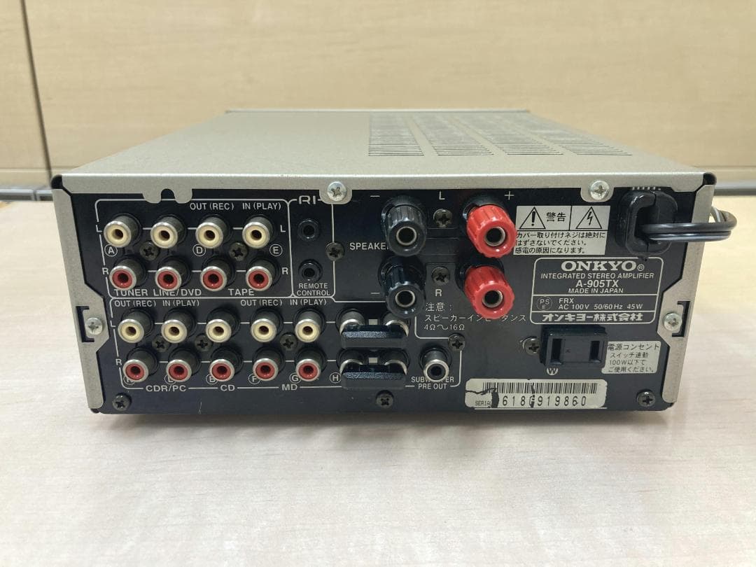 ★整備済み★ONKYO　A-905TX　SPリレー交換済み　取説あり　美品⑤