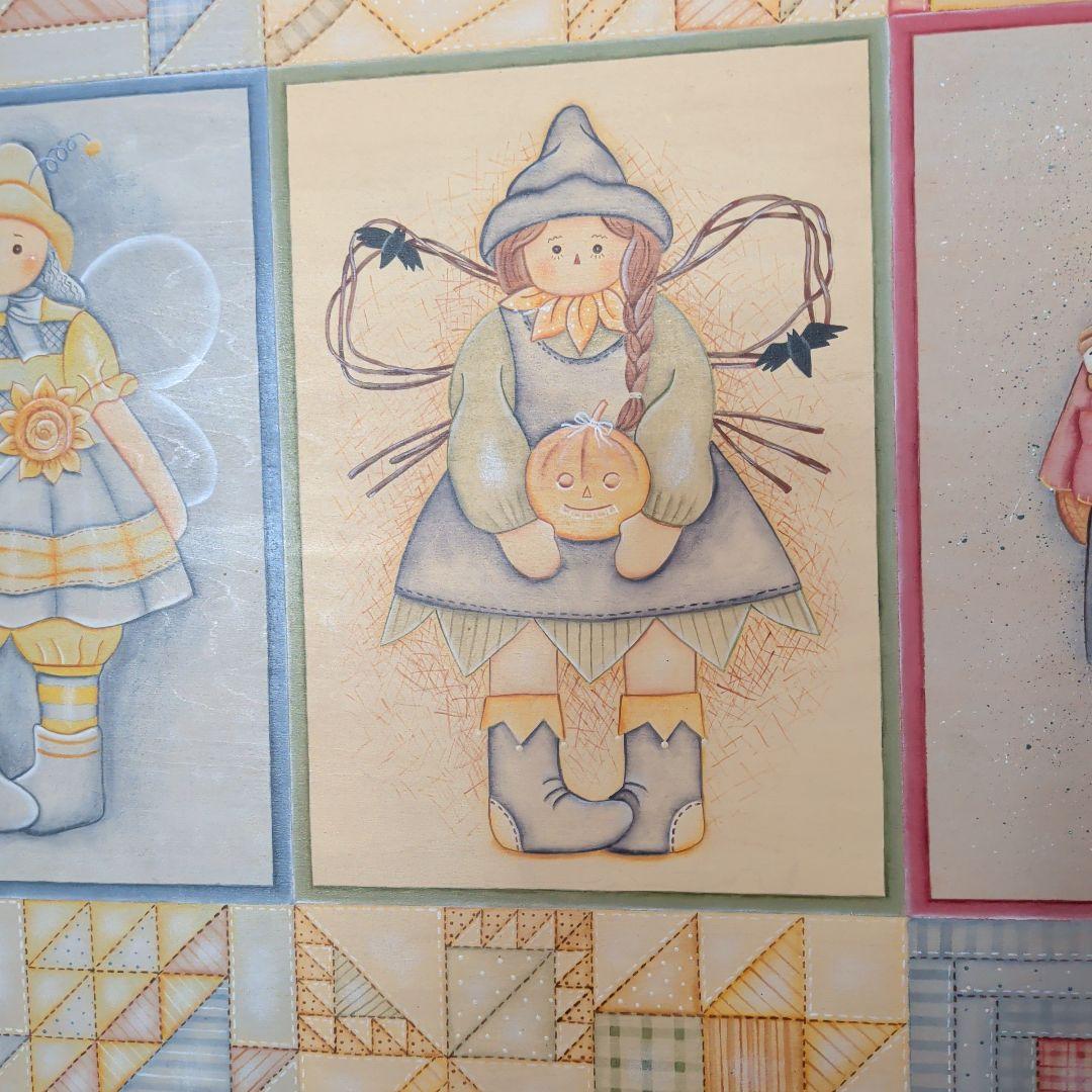 トールペイント　四季　71cm✕44cm