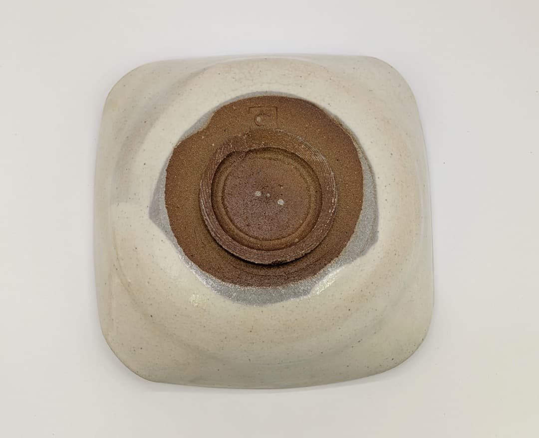 【美品】唐津焼 鏡山窯 絵唐津 四方皿 角皿 菓子器 しおり付き