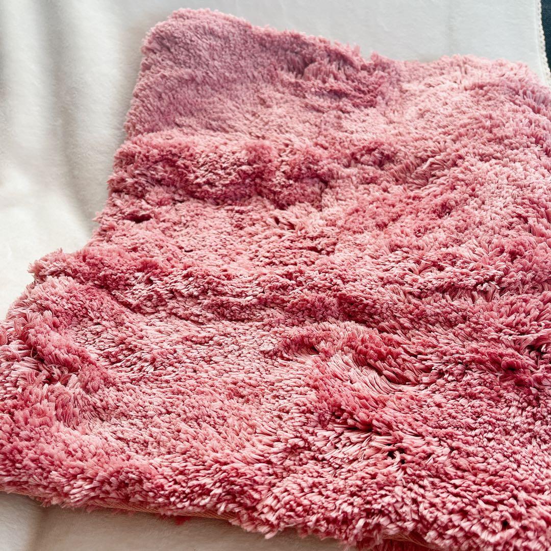 【バスマット】速乾 吸水 50×80cm ピンク 洗える 足拭きマット