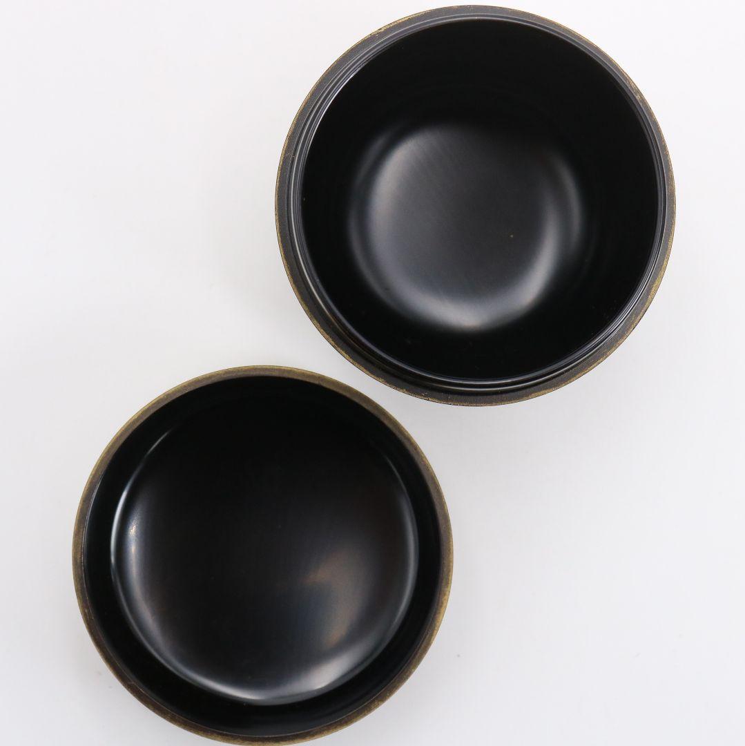 伝統工芸士 山崎達司作 松葉沈金 中棗 輪島塗 茶道具 共箱　V1004