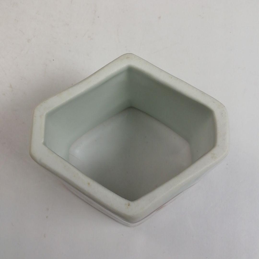Ｗ３６７　蓋置　『赤絵　菱馬』『高野昭阿弥 造』　共箱　茶道具