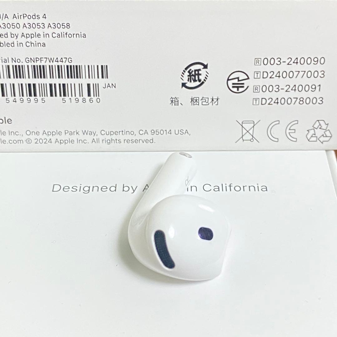 ［正規品］AirPods 4 第四世代 R アイポーズ　R ANC なし右耳