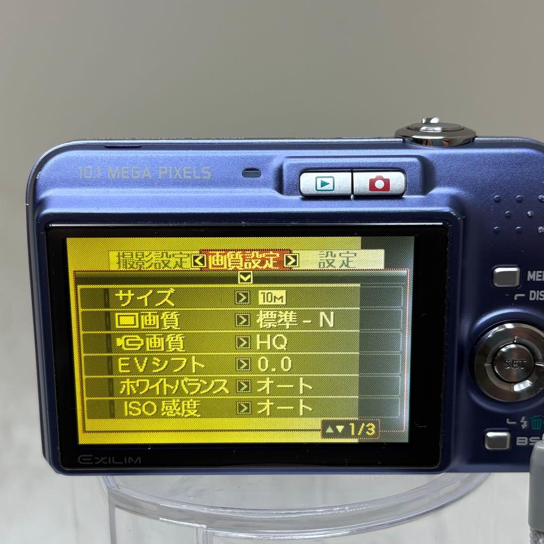 CASIO カメラ　EX-Z1080 SDカード　ブルー コンデジ　動作品