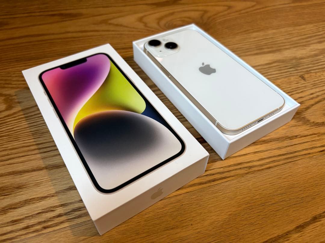 ☆極美品☆Apple iPhone14スターライト 128GB アップルストア版
