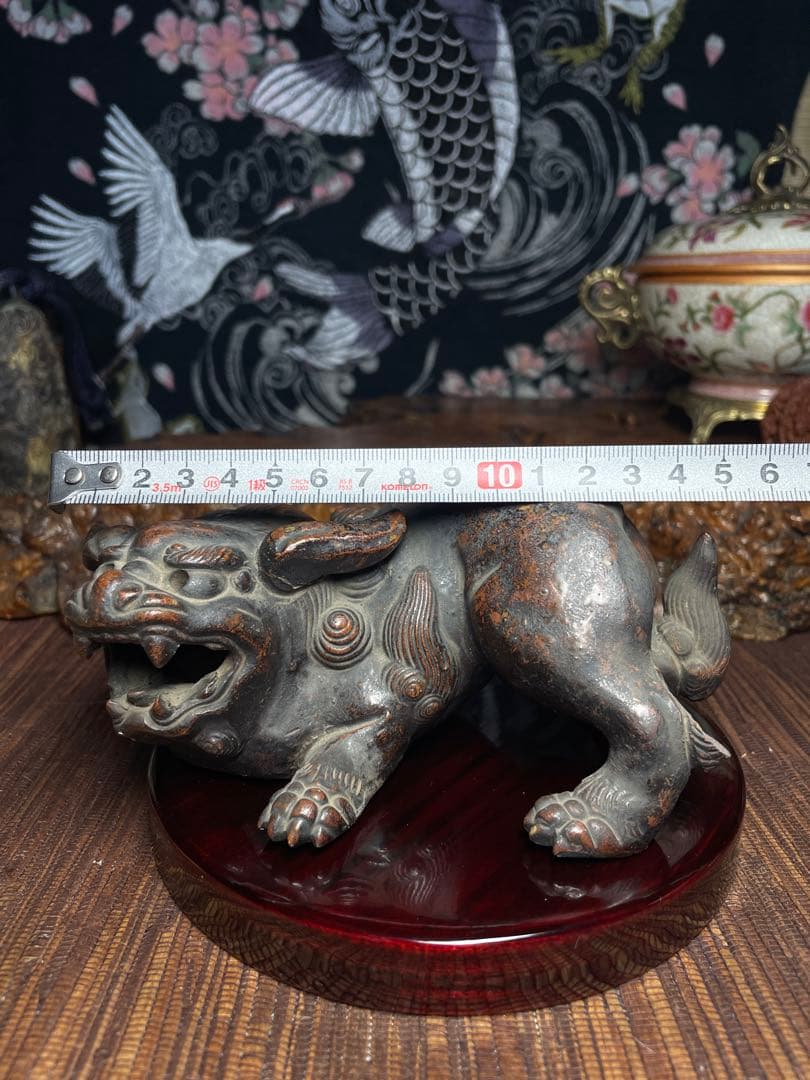 古備前焼　獅子　シシ　置物 残