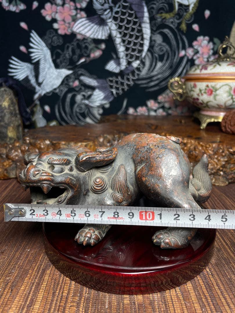 古備前焼　獅子　シシ　置物 残