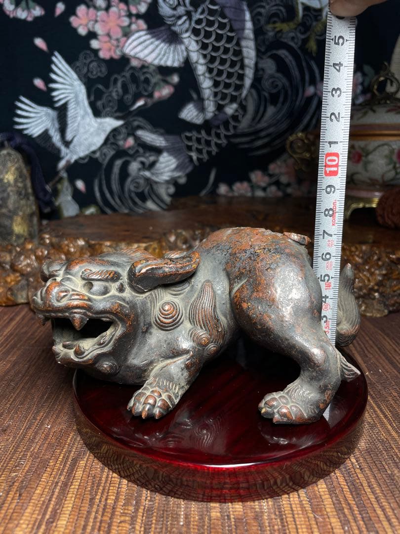 古備前焼　獅子　シシ　置物 残