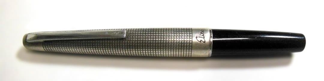 PILOT Elite　格子柄　珍しい！　銀製キャップ　 18K-WG