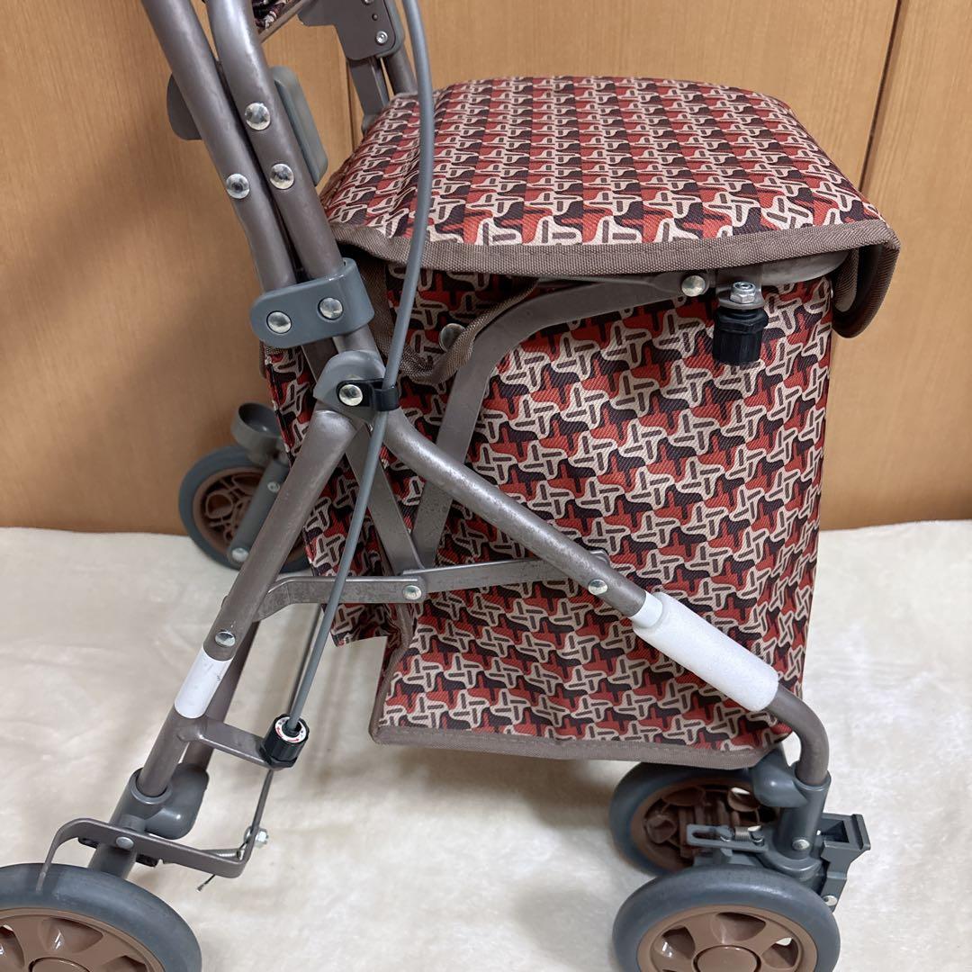 島製作所 シルバーカー リズムRWC 千鳥格子　ブレーキ付き　四輪　手押し車
