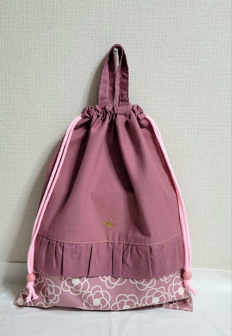 69.入園入学セット　女の子　パープルピンク1　花柄　カメリア　5点セット☆