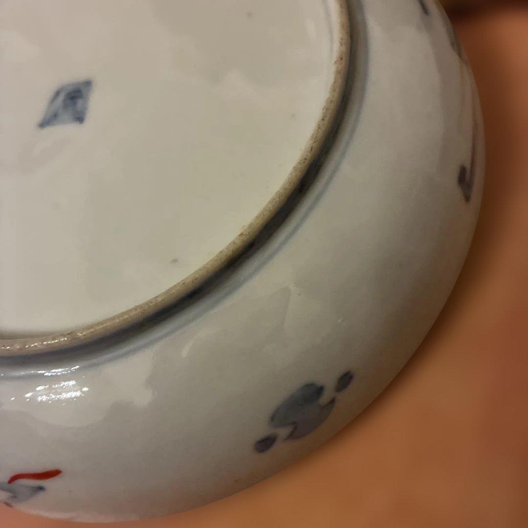 【美品】 1 古伊万里 金蘭手 見込桃 角冨印 時代物