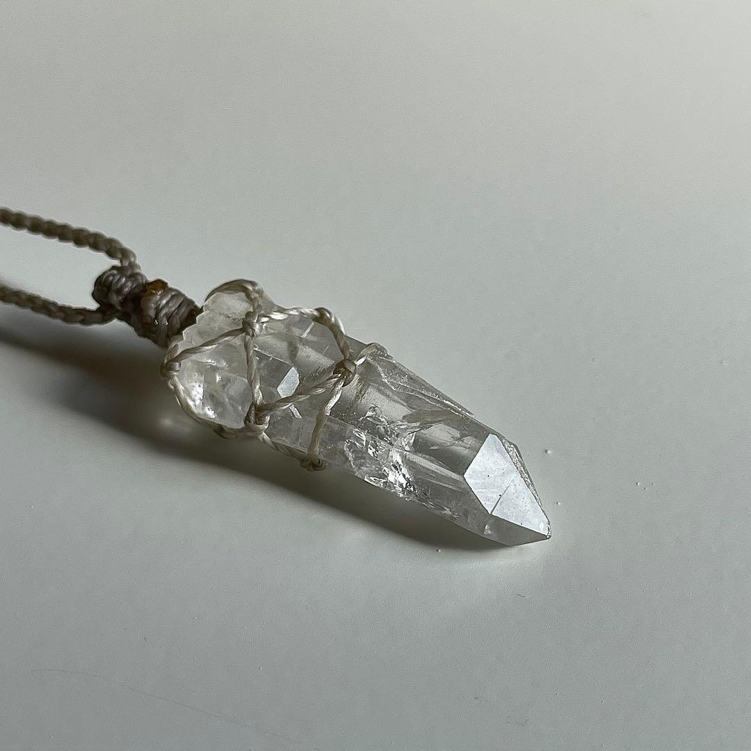 ヒマラヤ水晶 ダブルターミネーテッド ＊ マクラメペンダント ネックレス 44