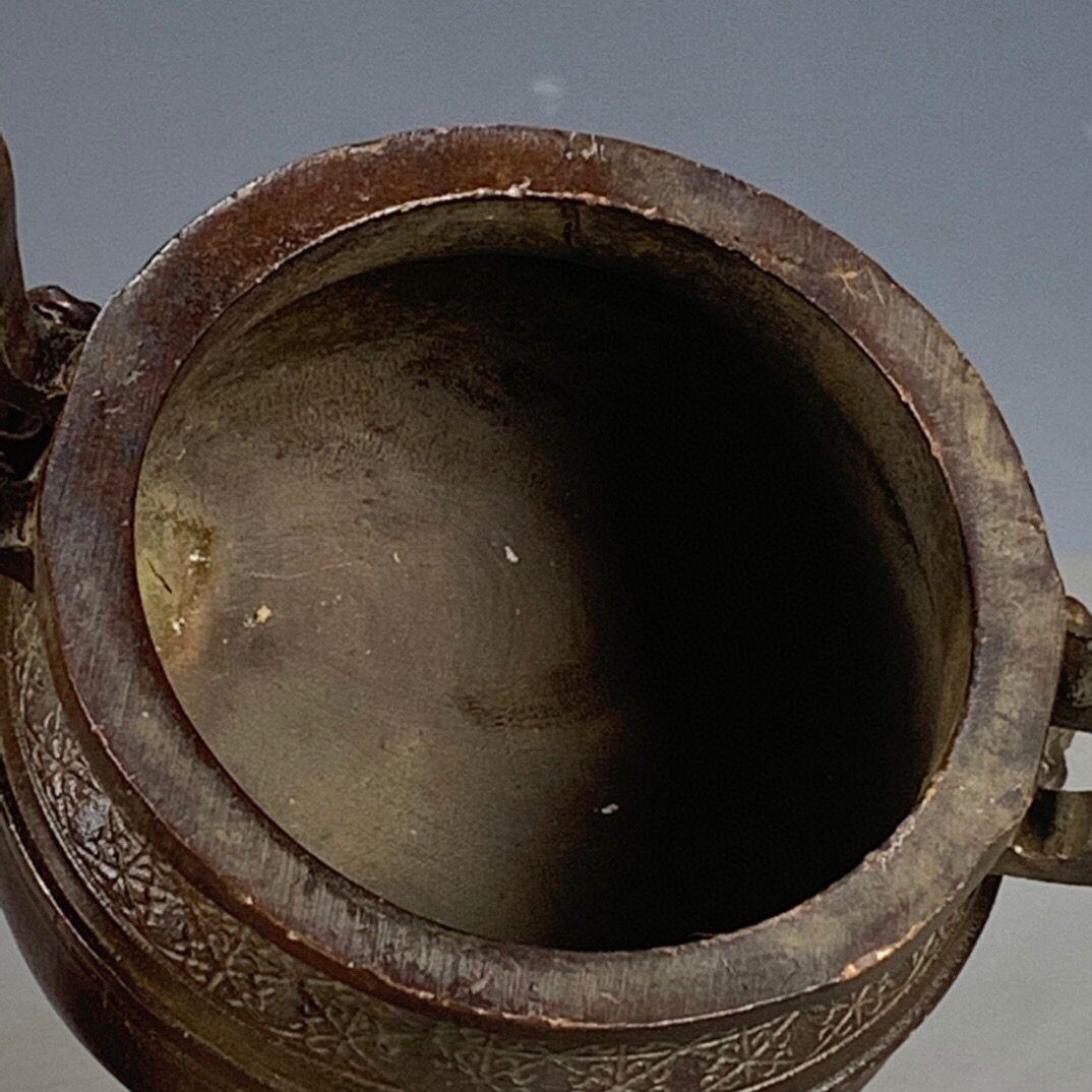 銅器 楚大鼎 香炉 茶道茶台 三足鼎 焼香炉 装飾品 工芸品 置物