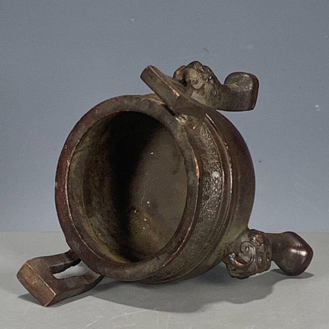 銅器 楚大鼎 香炉 茶道茶台 三足鼎 焼香炉 装飾品 工芸品 置物