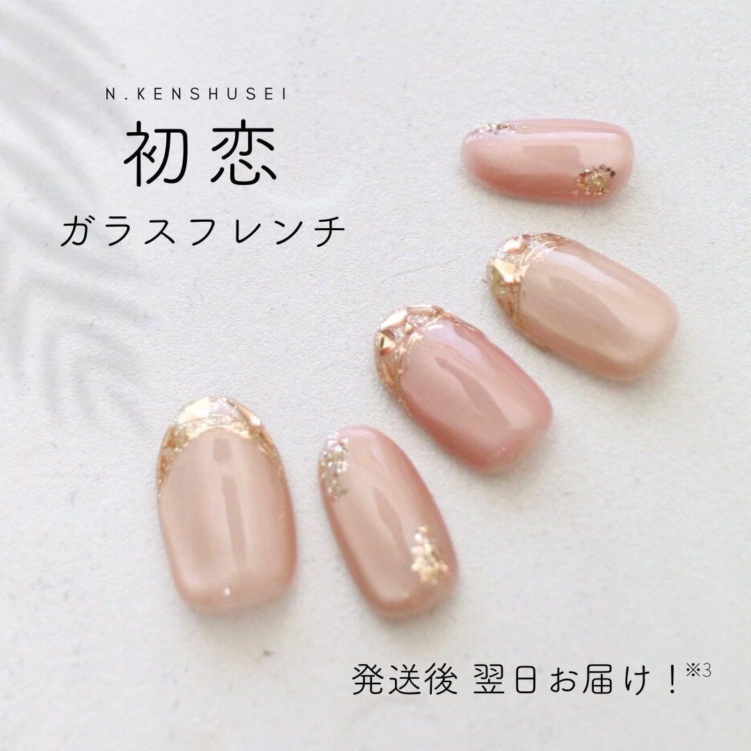 ちか メロウ桃茶+モアレッド+初恋ガラスフレンチ+スウィート水晶