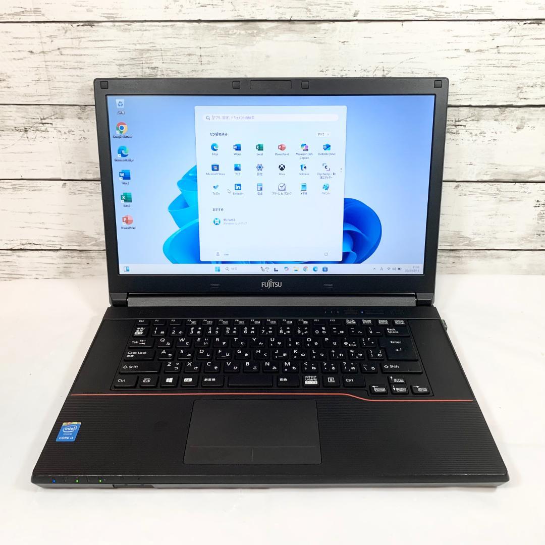 【オフィス付き✨】ノートパソコン／黒　Windows11　メモリ8GB／SSD✨