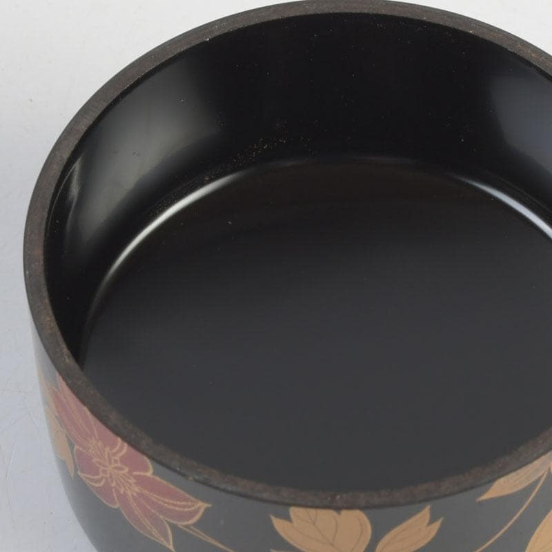 茶道具　竹内幸済作　鉄仙蒔絵　棗　共箱　V　9911