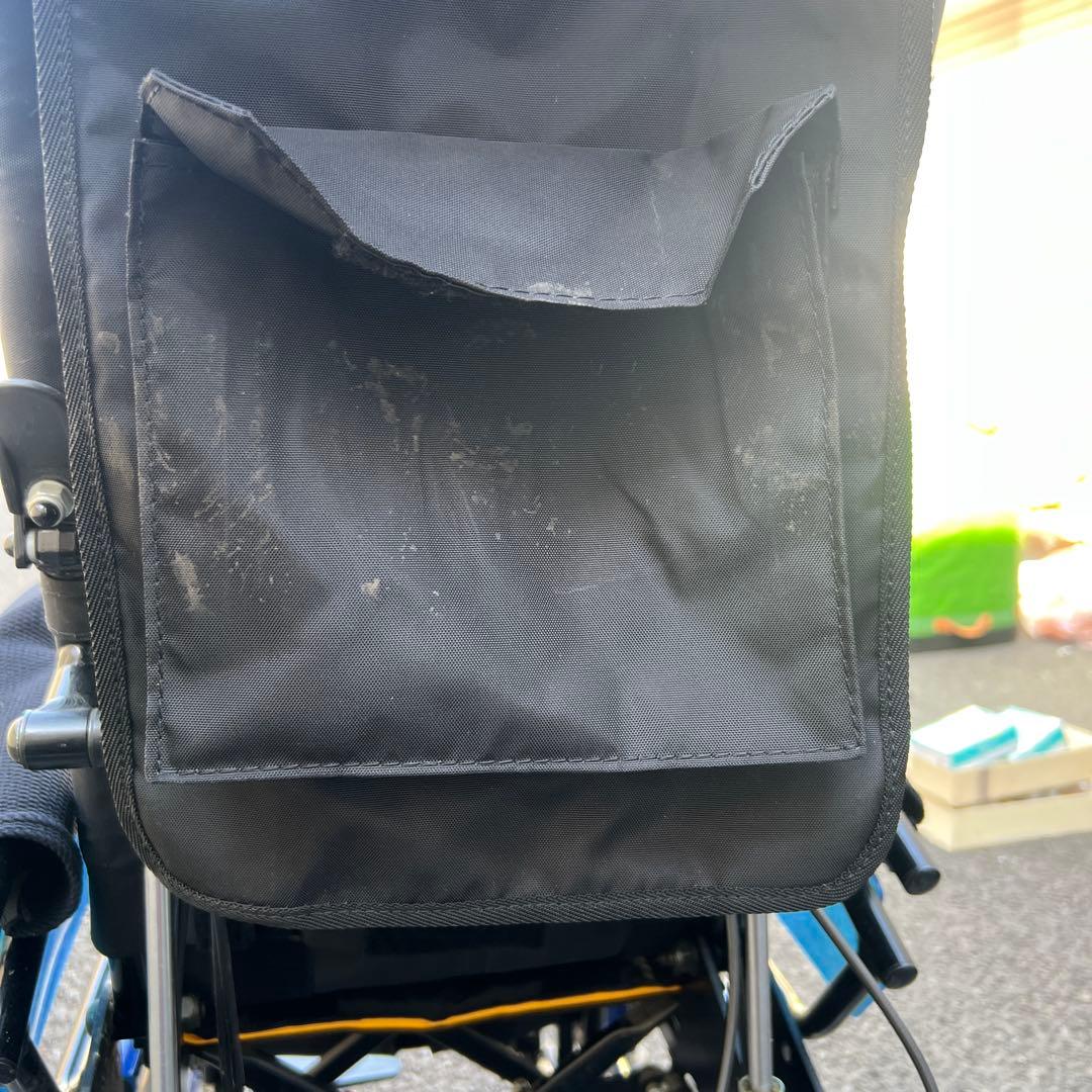 青 メッシュ 折りたたみ 介助用車椅子