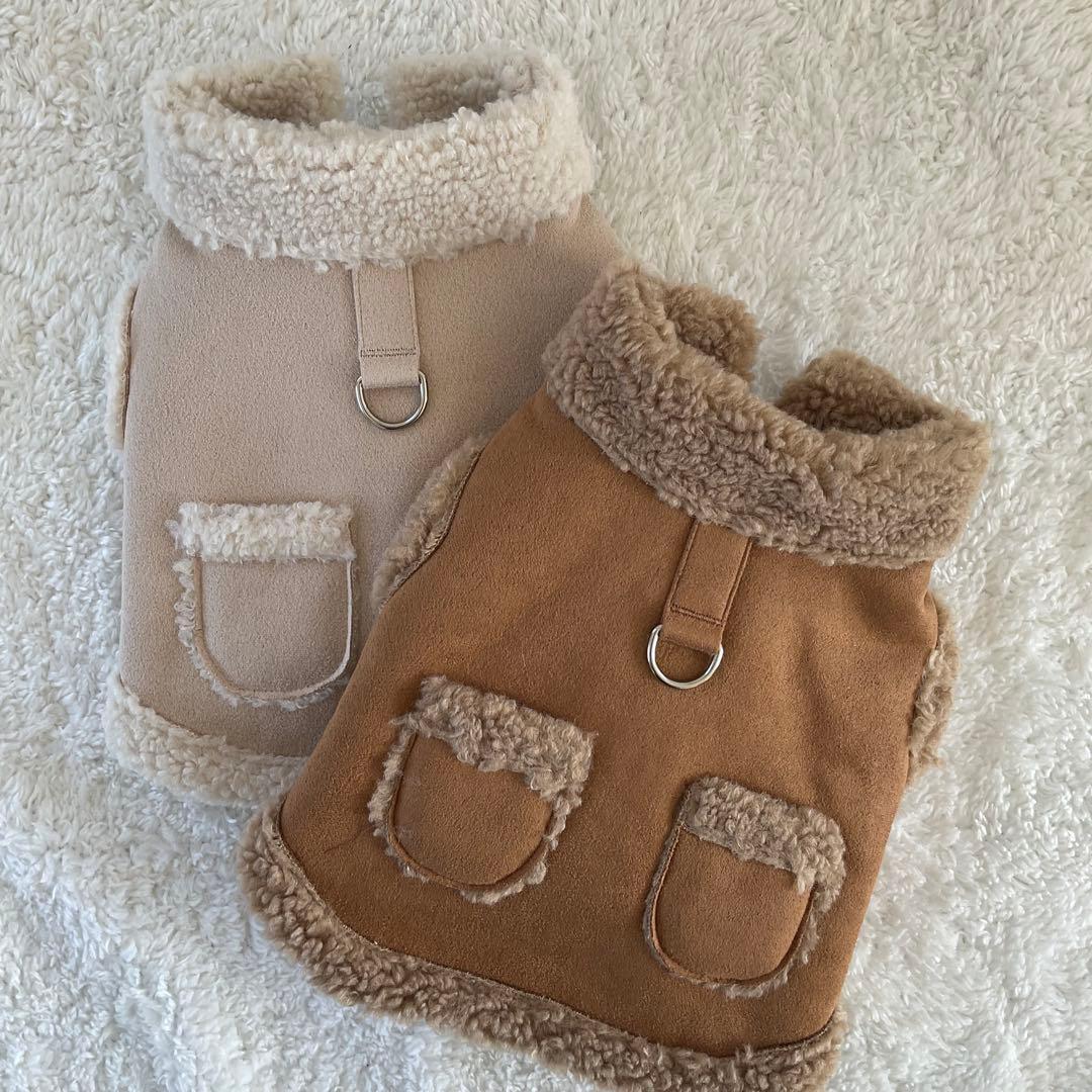 ラスト一点！！！犬用フリースコートブラウンLサイズのみ 冬服