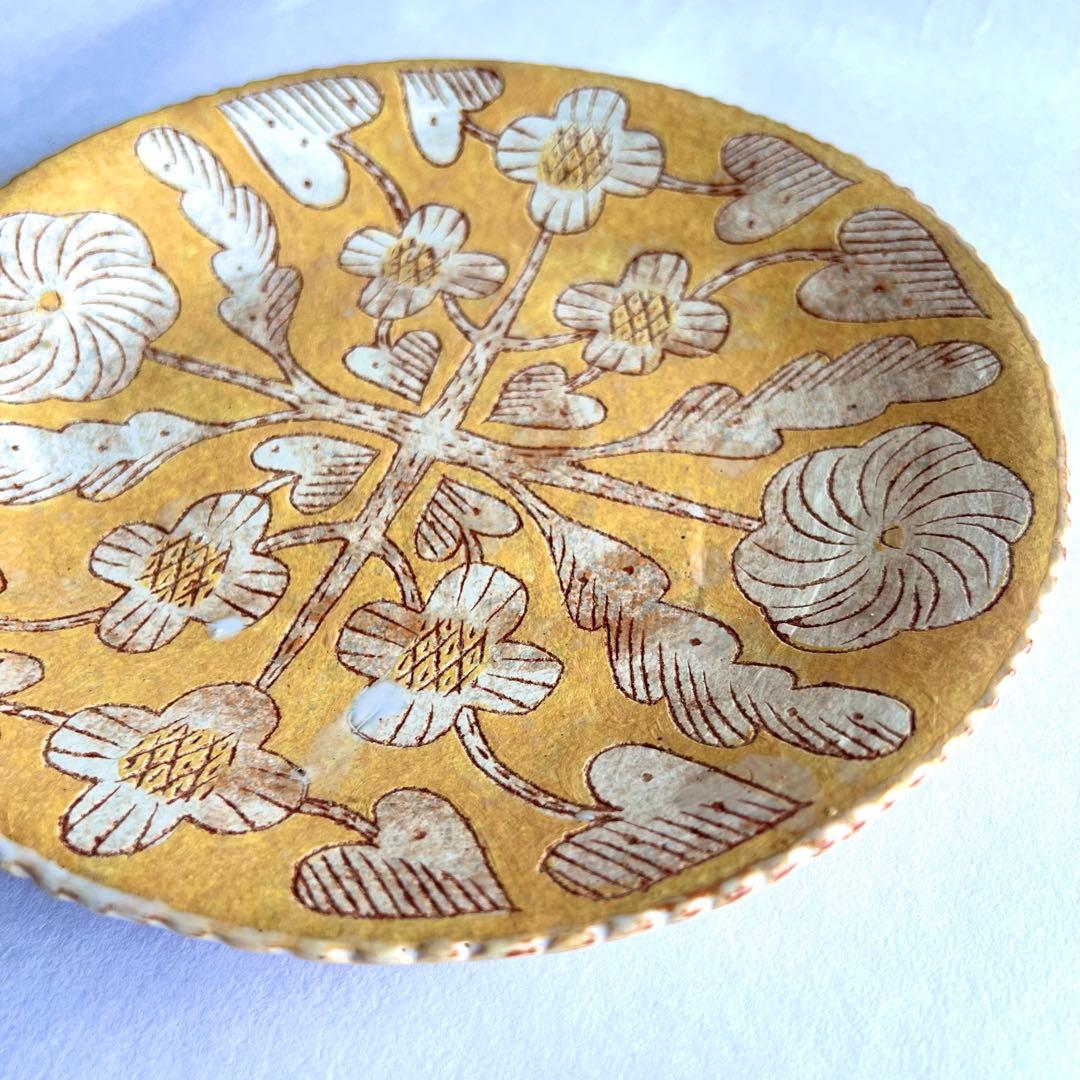 鹿児島睦 ハンドメイド 絵皿（黄色） 未使用 美品