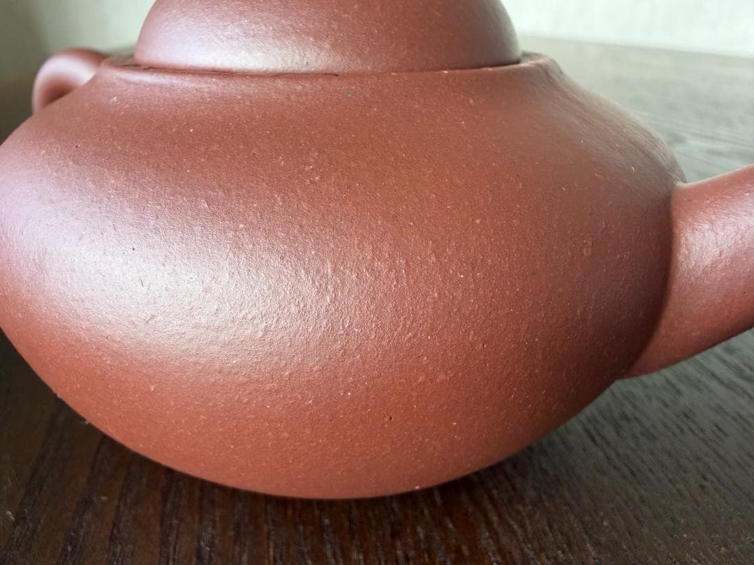 中国古玩　中国茶器　台湾茶器　　時大杉製 粗目梨皮　朱泥急須　煎茶茶道具　一つ