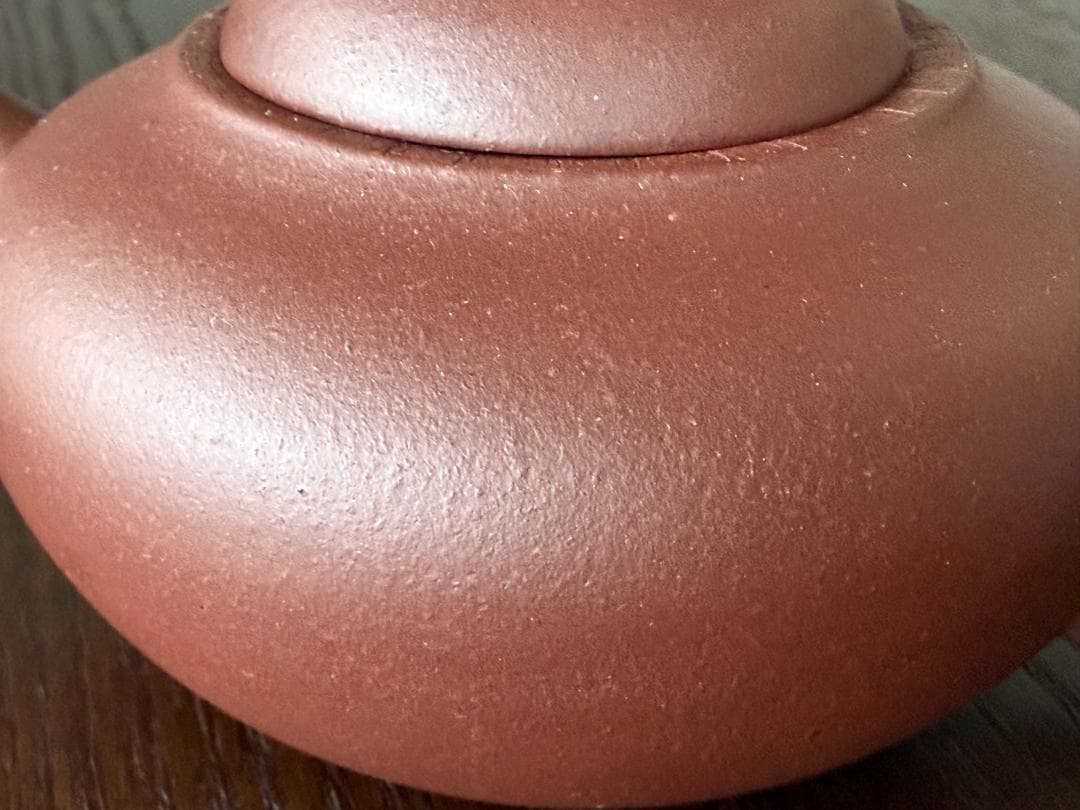 中国古玩　中国茶器　台湾茶器　　時大杉製 粗目梨皮　朱泥急須　煎茶茶道具　一つ