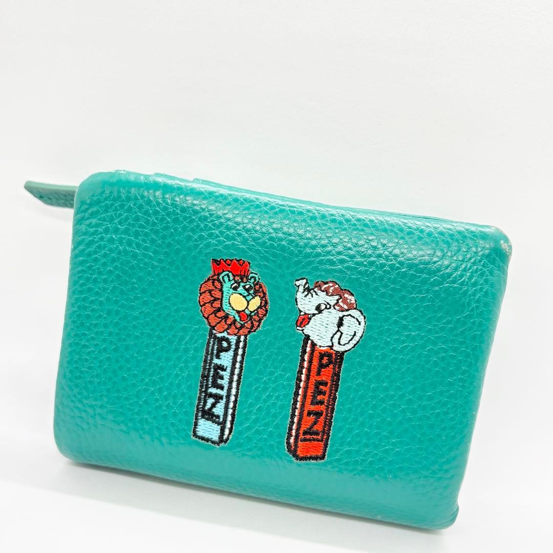 【PEZ(ペッツ)× ear】コラボ/本革/コンパクト/刺しゅう折り財布　牛革