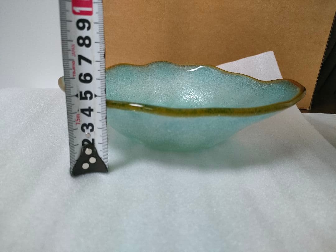 T*N様 希少　琉球ガラス　泡　名工　稲嶺盛吉　器　エメラルド　ブルー