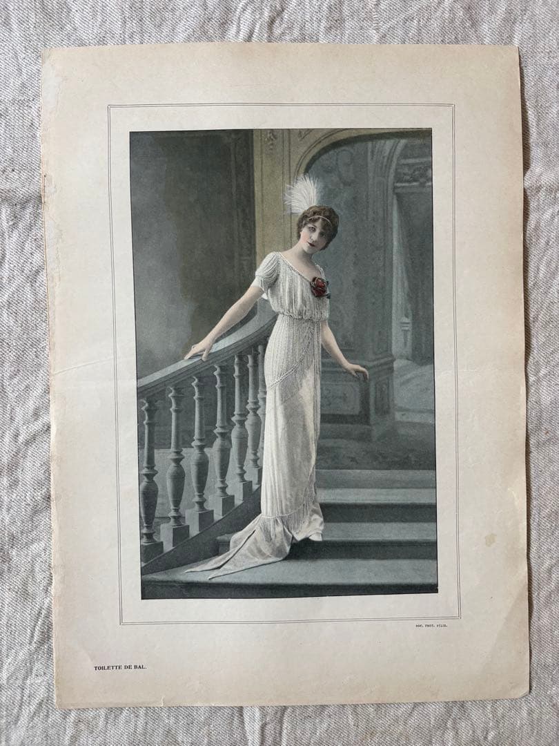 LA MODE ILLUSTREE ファッションプレート手彩色版画　希少