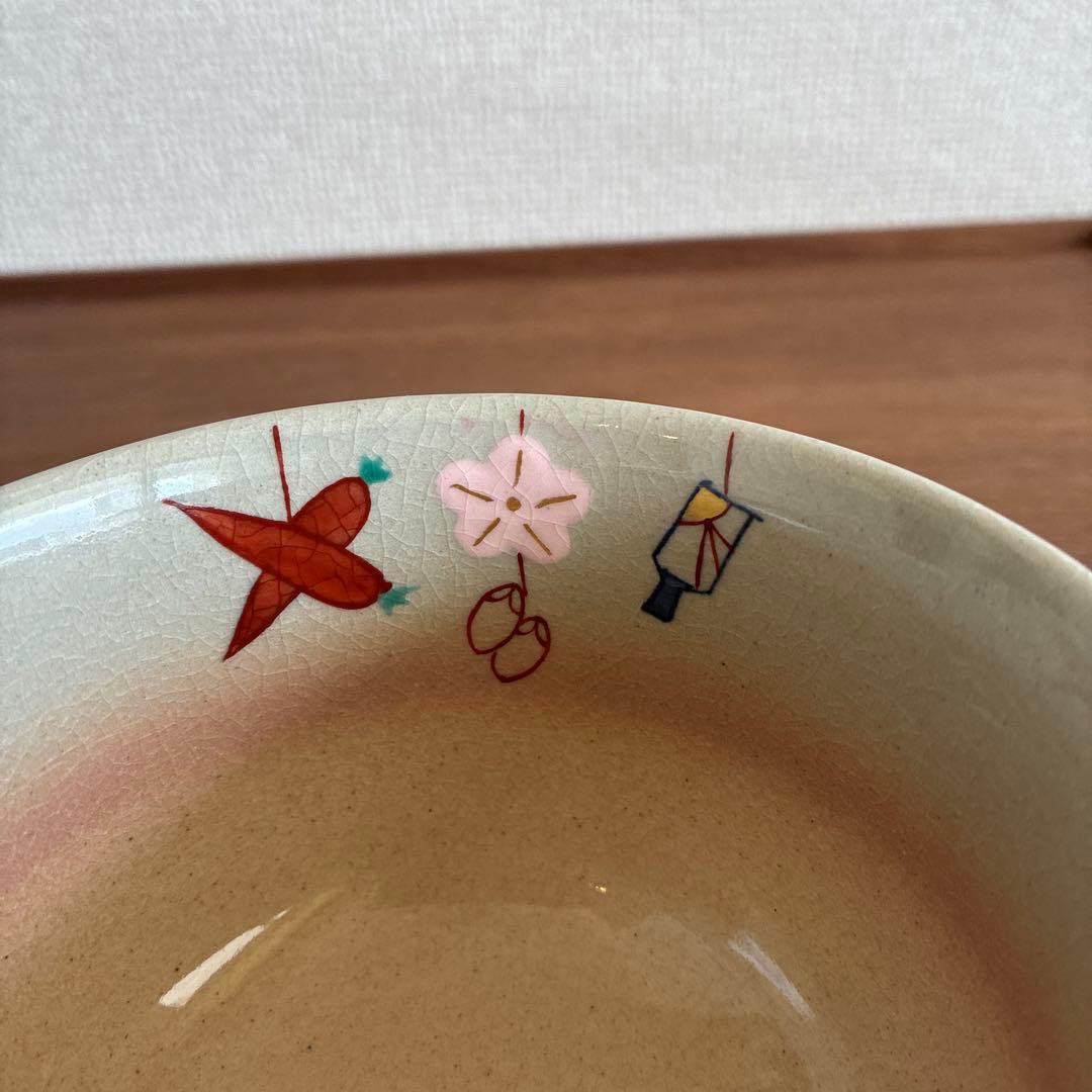 吊し雛茶碗　京都・寺尾智泉作　かわいい美品　共箱あり　雛祭りの抹茶碗　送料込み