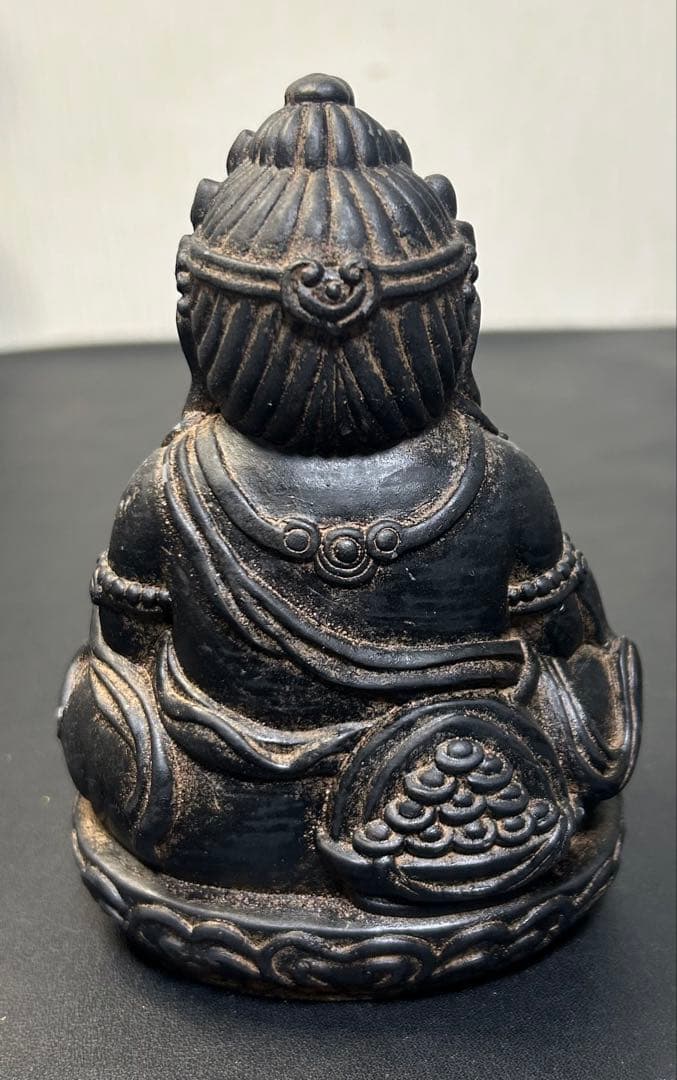 【黄財神】チベット仏教 財宝神 石像 風水置物 開運 金運 招財 古美術