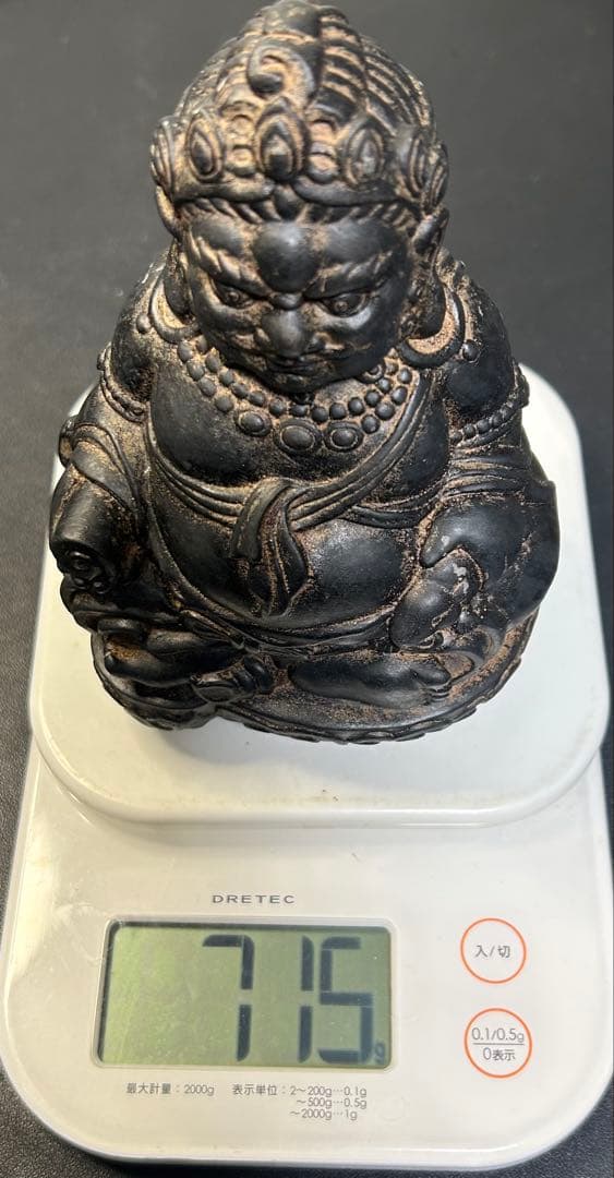 【黄財神】チベット仏教 財宝神 石像 風水置物 開運 金運 招財 古美術