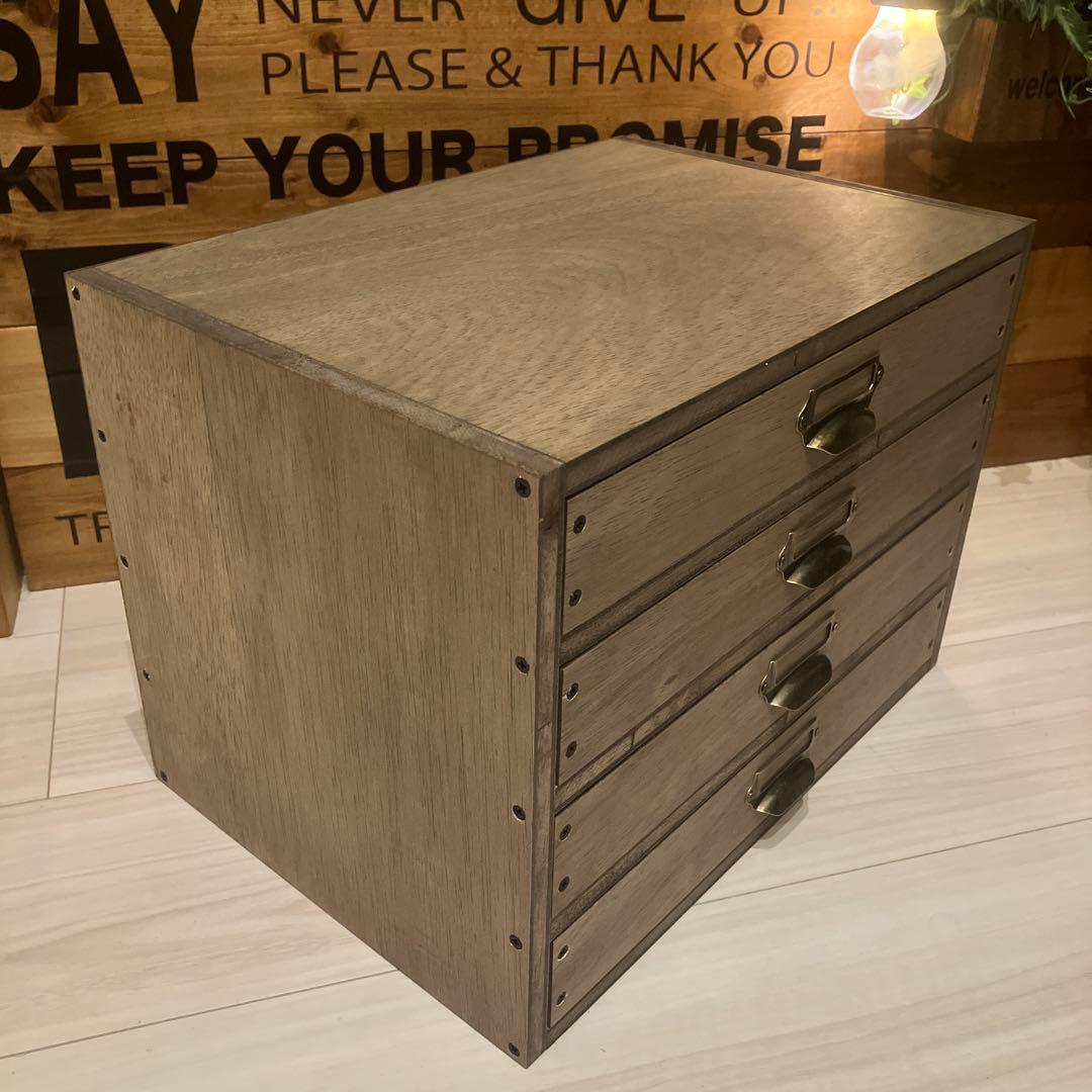レターケース④　4段　アンティーク　ハンドメイド　レターケース　木製　飾り棚