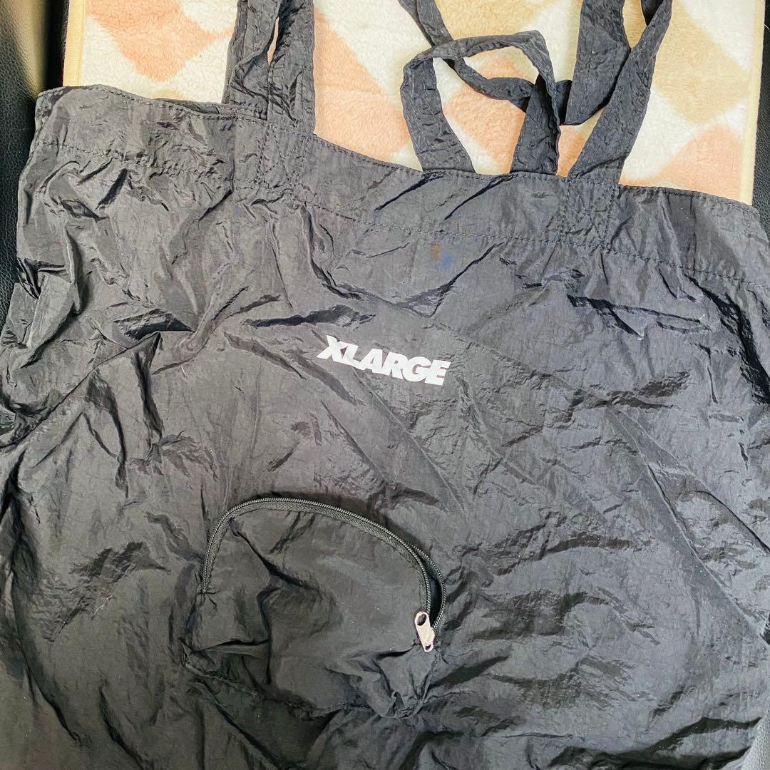 X-LARGE エクストララージ ゴリラロゴ ポケッタブルトートバッグ ブラック