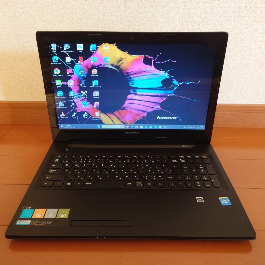 設定済✨️レノボノート✨️Lenovo G50ブラック✨️Win11＆オフィス